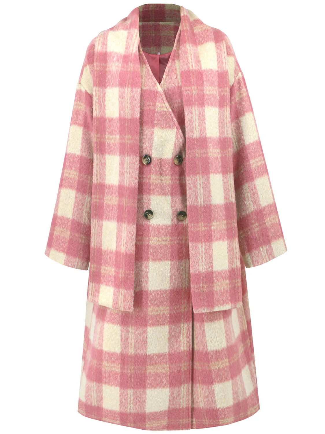 Rubí | Checked long sleeve button down coat - Image 5