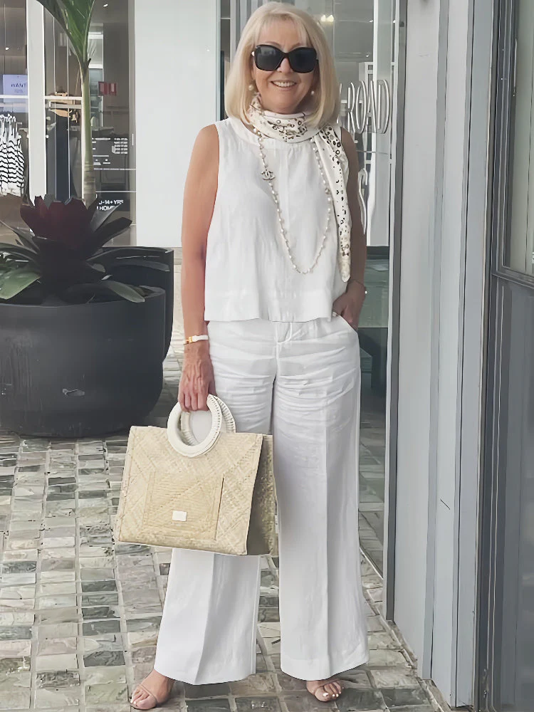Ruby® | Cotton Linen Trouser Suit - Image 3