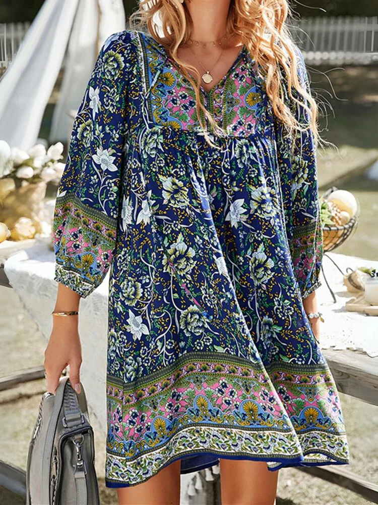 Ruth® | Elegant Half-Sleeve Floral Dress - Image 2