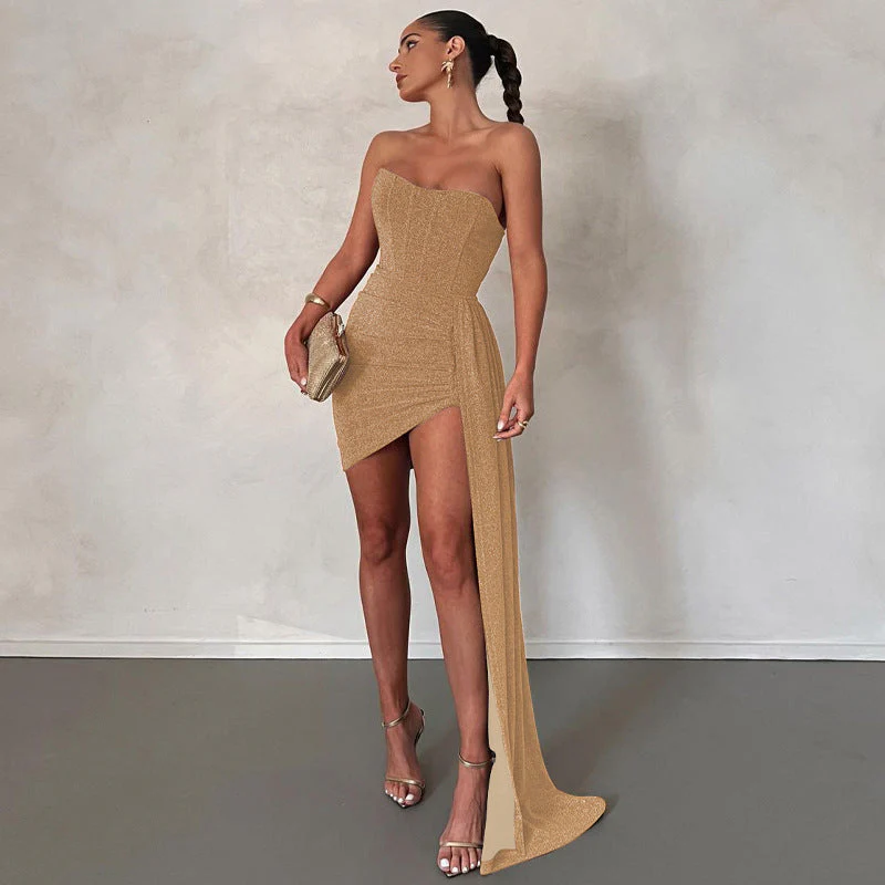 Sabina® | Strapless Glitter Party Dress