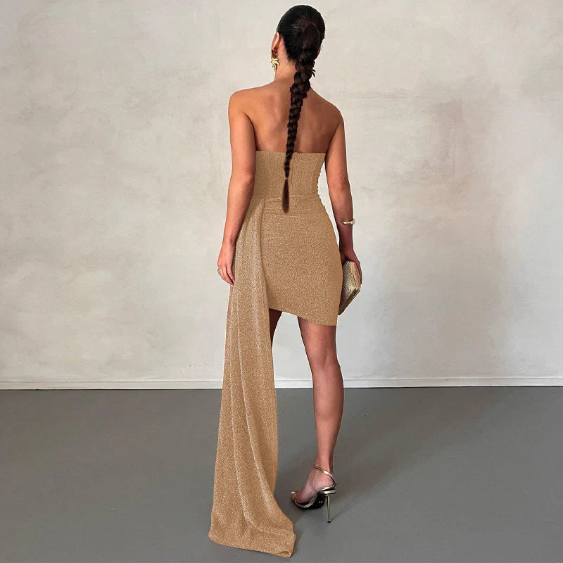 Sabina® | Strapless Glitter Party Dress - Image 4