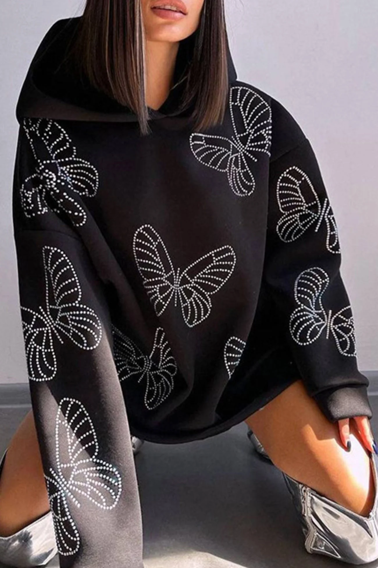 Sabine | Butterfly Hot Drilling Hoodie - Image 10