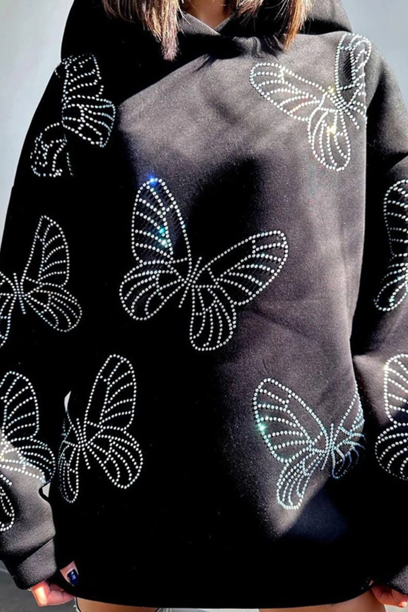 Sabine | Butterfly Hot Drilling Hoodie - Image 12