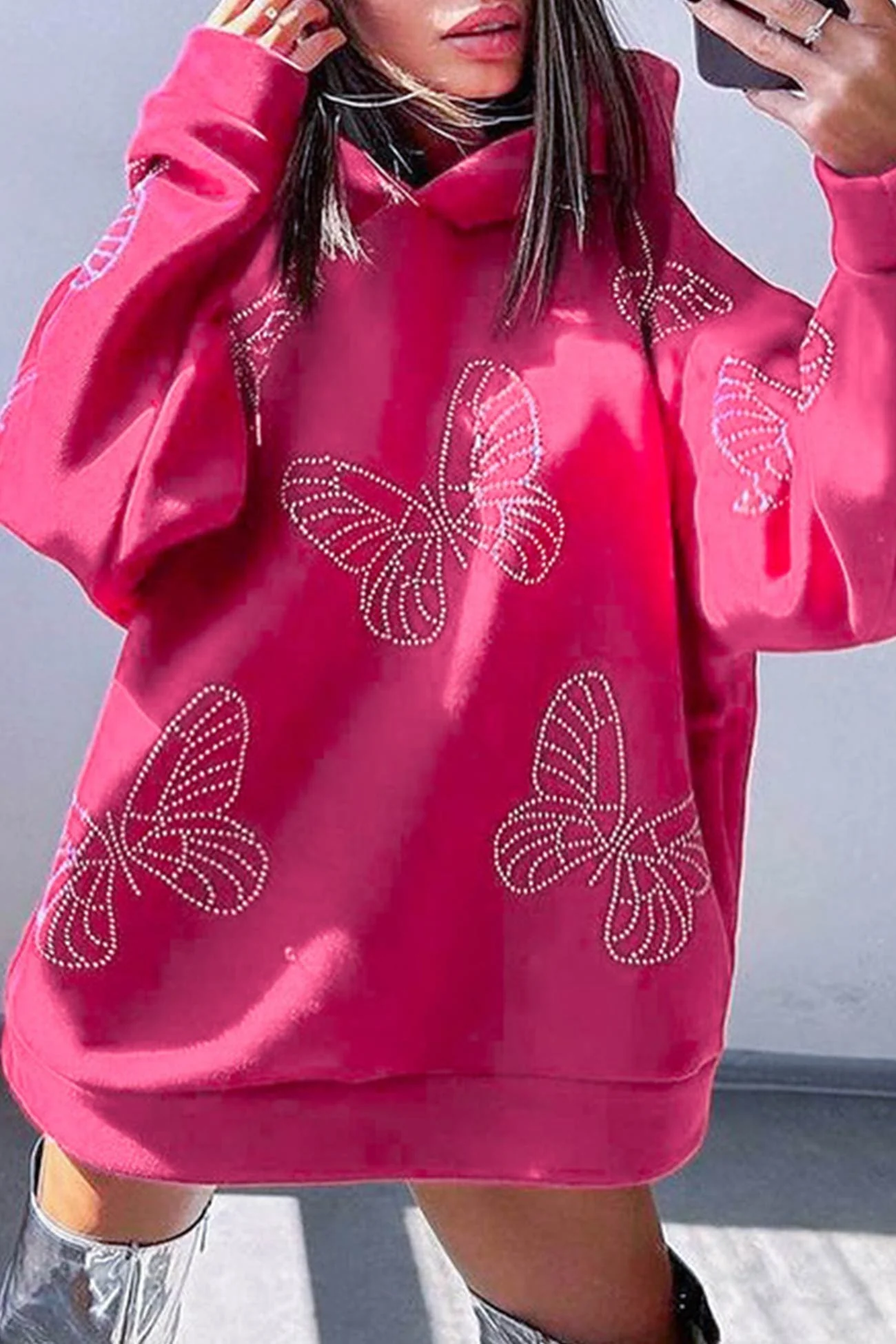 Sabine | Butterfly Hot Drilling Hoodie - Image 2