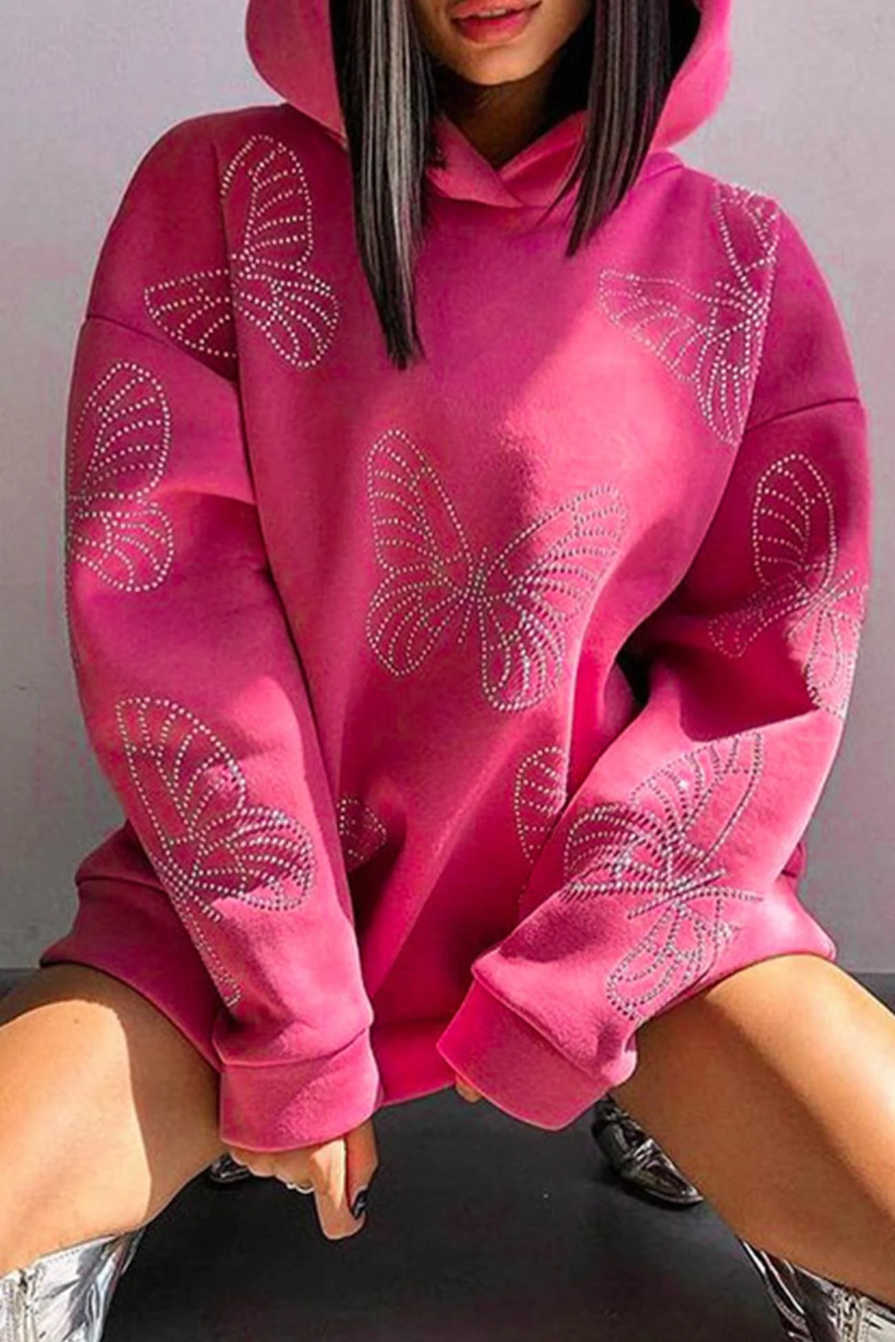 Sabine | Butterfly Hot Drilling Hoodie - Image 4