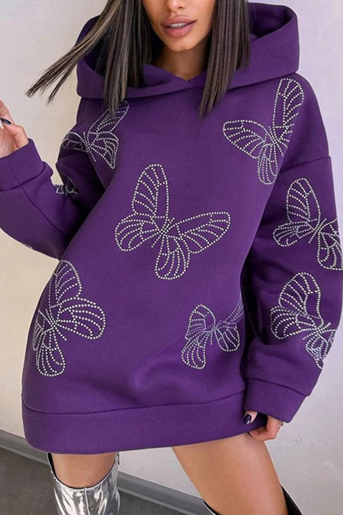 Sabine | Butterfly Hot Drilling Hoodie - Image 7