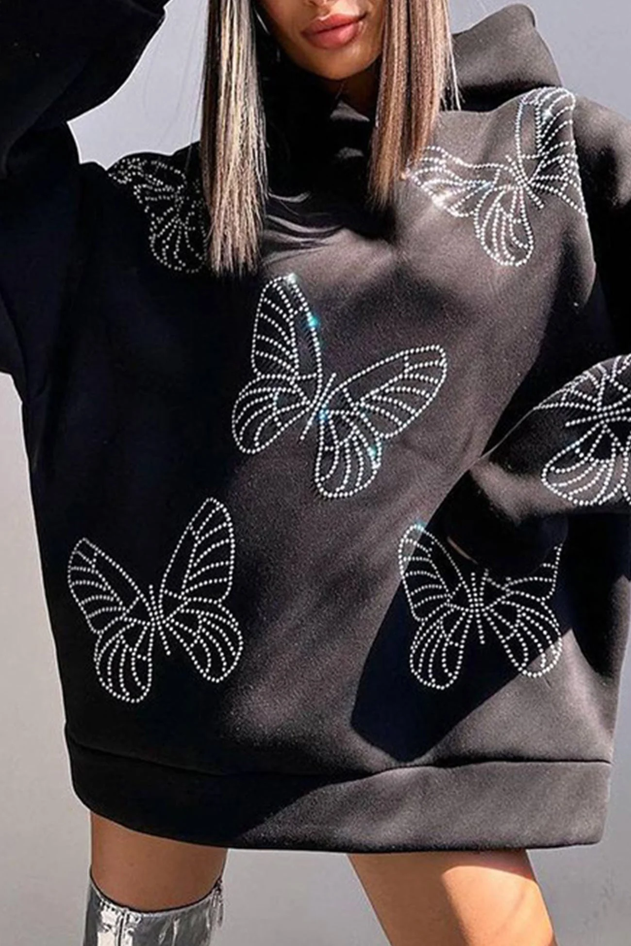 Sabine | Butterfly Hot Drilling Hoodie - Image 9