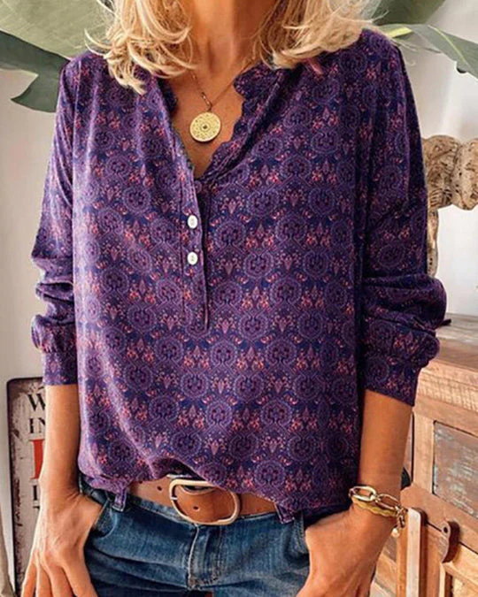 Sabrina® | Blouse With Long Sleeves And Vintage Print - Image 2