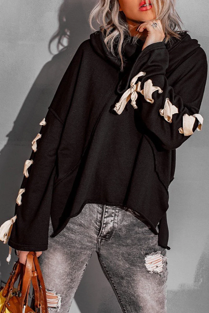 Sandra | Casual tops with a fixed bandage and hooded collar - Image 3