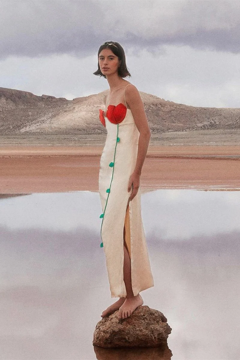 Sandra® | Detailed Maxi Dress With High Slit - Image 2