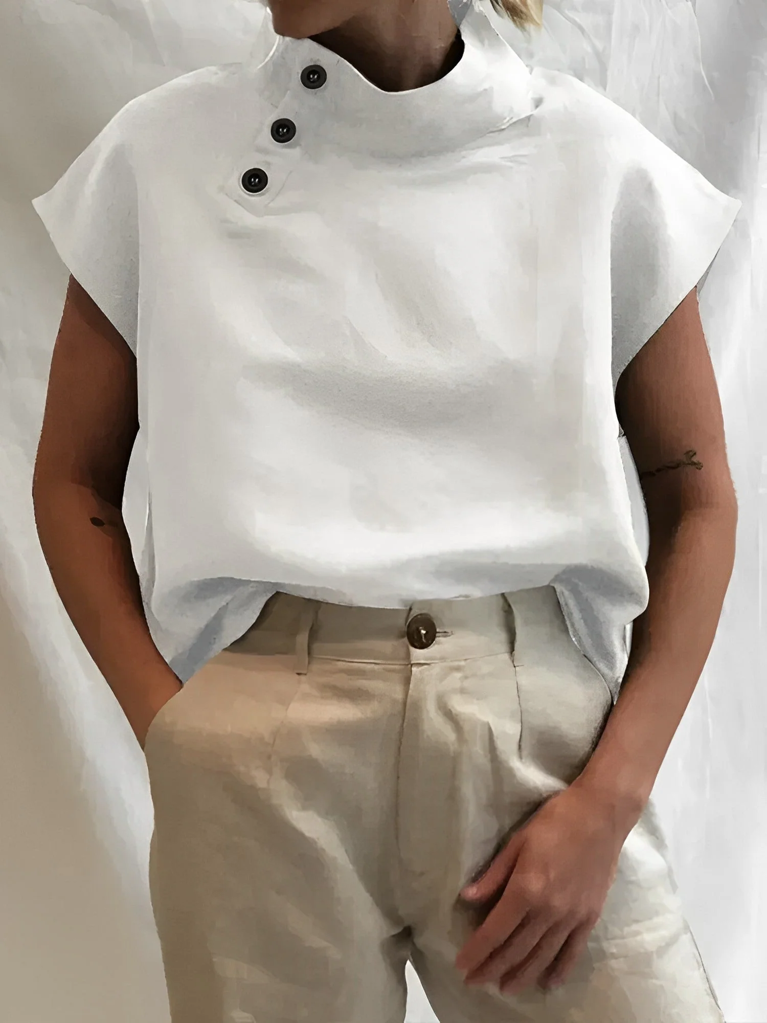 Sandra® | Elegant Cotton And Linen Blouse - Image 5
