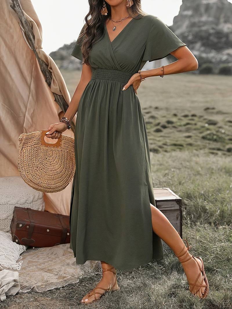 Sandra® | Elegant V-Neck Bohemian Dress - Image 2