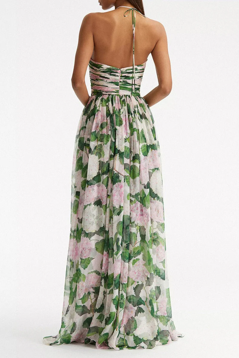 Sandra® | Halter Neck Maxi Dress With Floral Print
