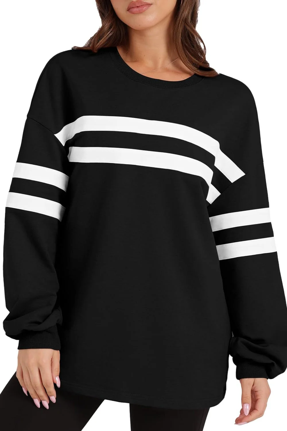 Sandra | Lovelet striped sweatshirt with a crew neck and dropped shoulders - Image 7
