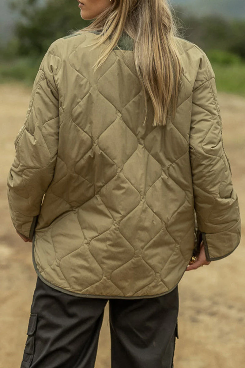 Sara | Casual outerwear with color block buckle and contrast O-neck - Image 4