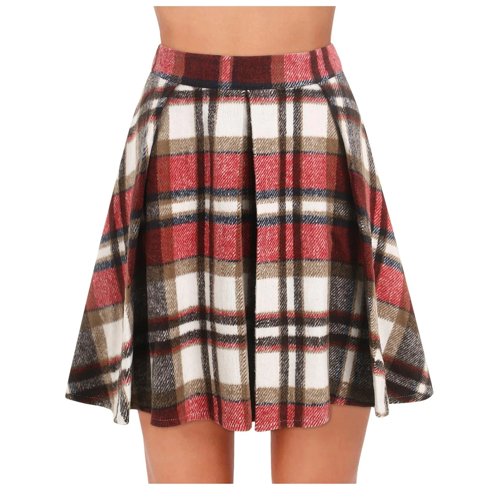 Sara® | Women'S Flared Checked A-Line Skirt - Image 3