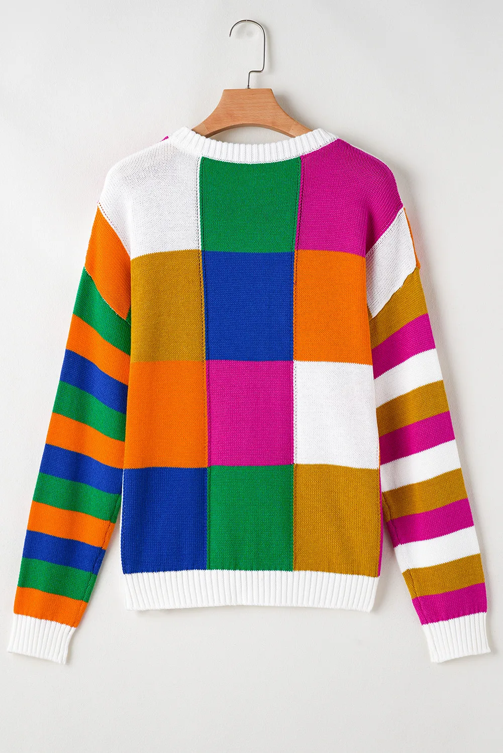 Selma | Long sleeve sweater with a color block design - Image 3
