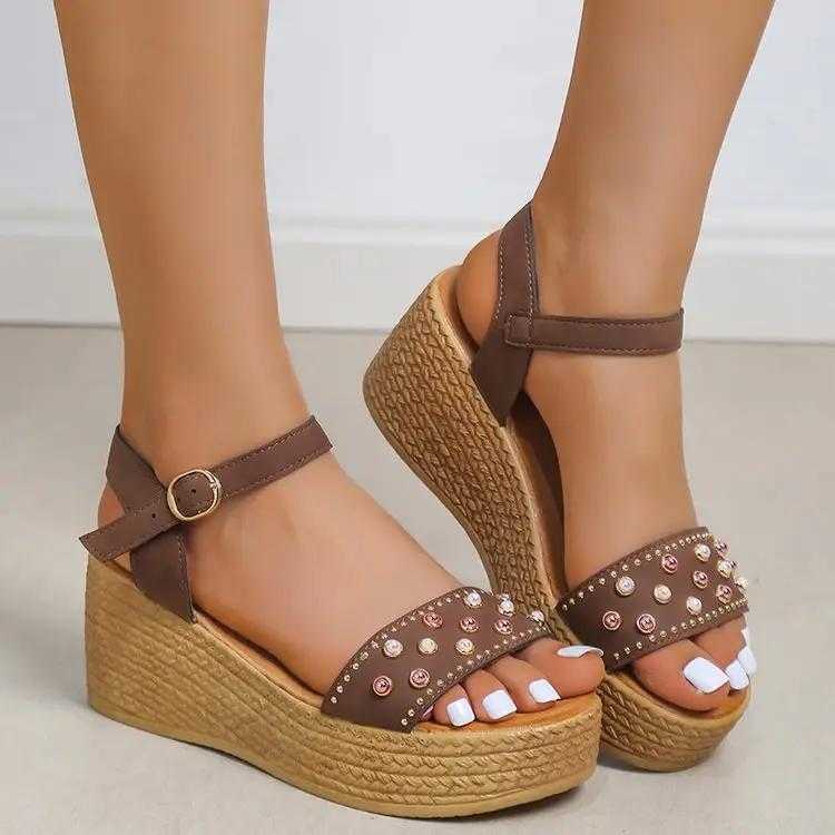 Sharon® | Chic Women Sandals Buckle Wedge - Image 2