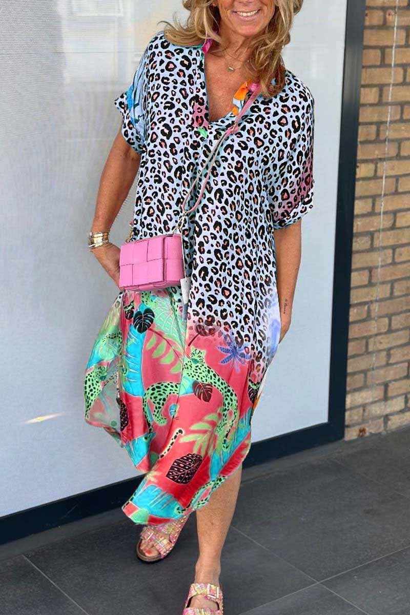 Sierra® | Leopard Print Short Sleeve Informal Dress - Image 4