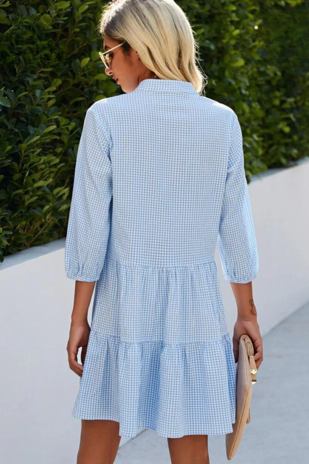 Silvia® | Checked V-Neck Dress - Image 5