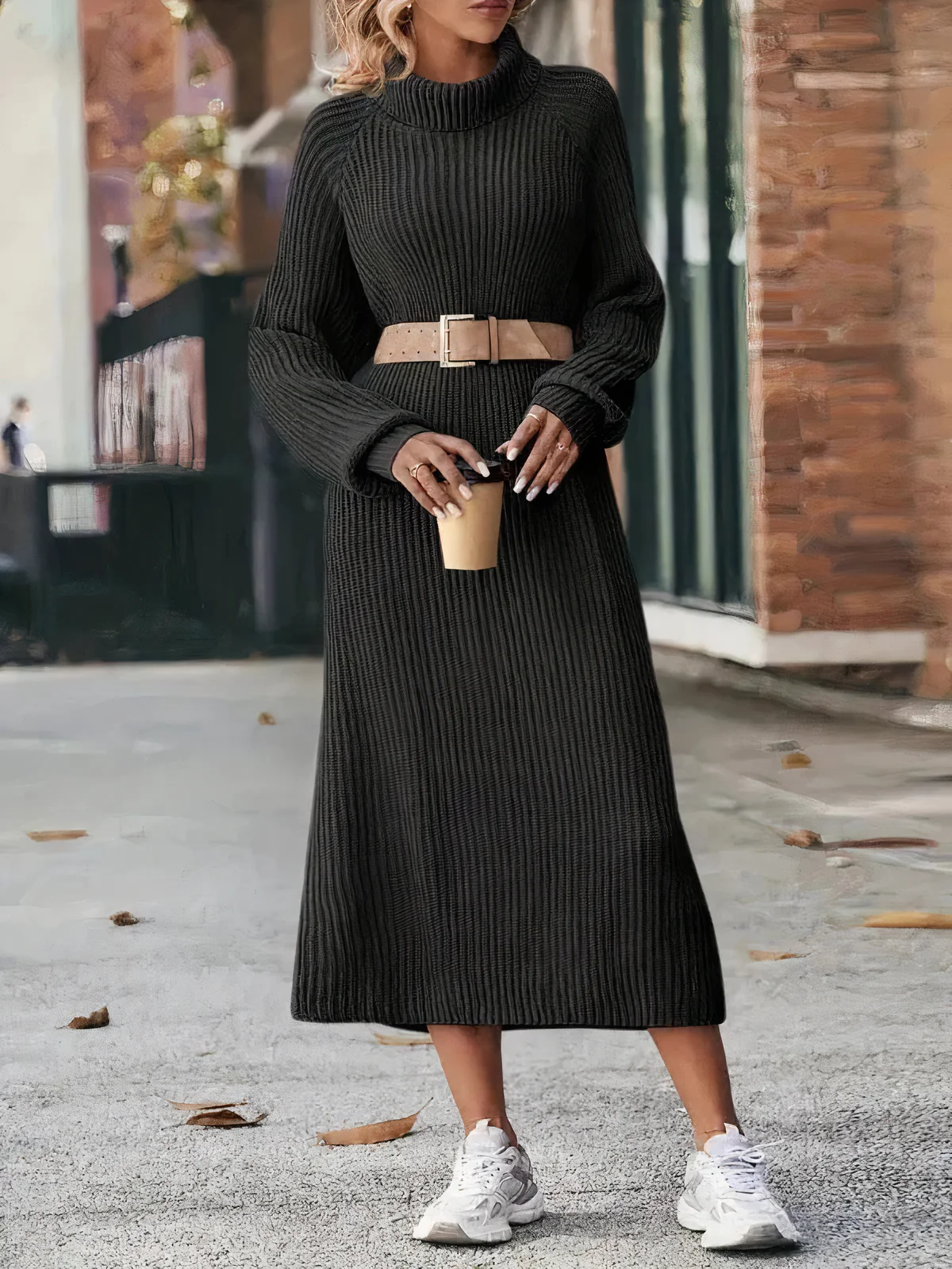 Silvia® | Elegant Turtleneck Knit Dress - Image 3