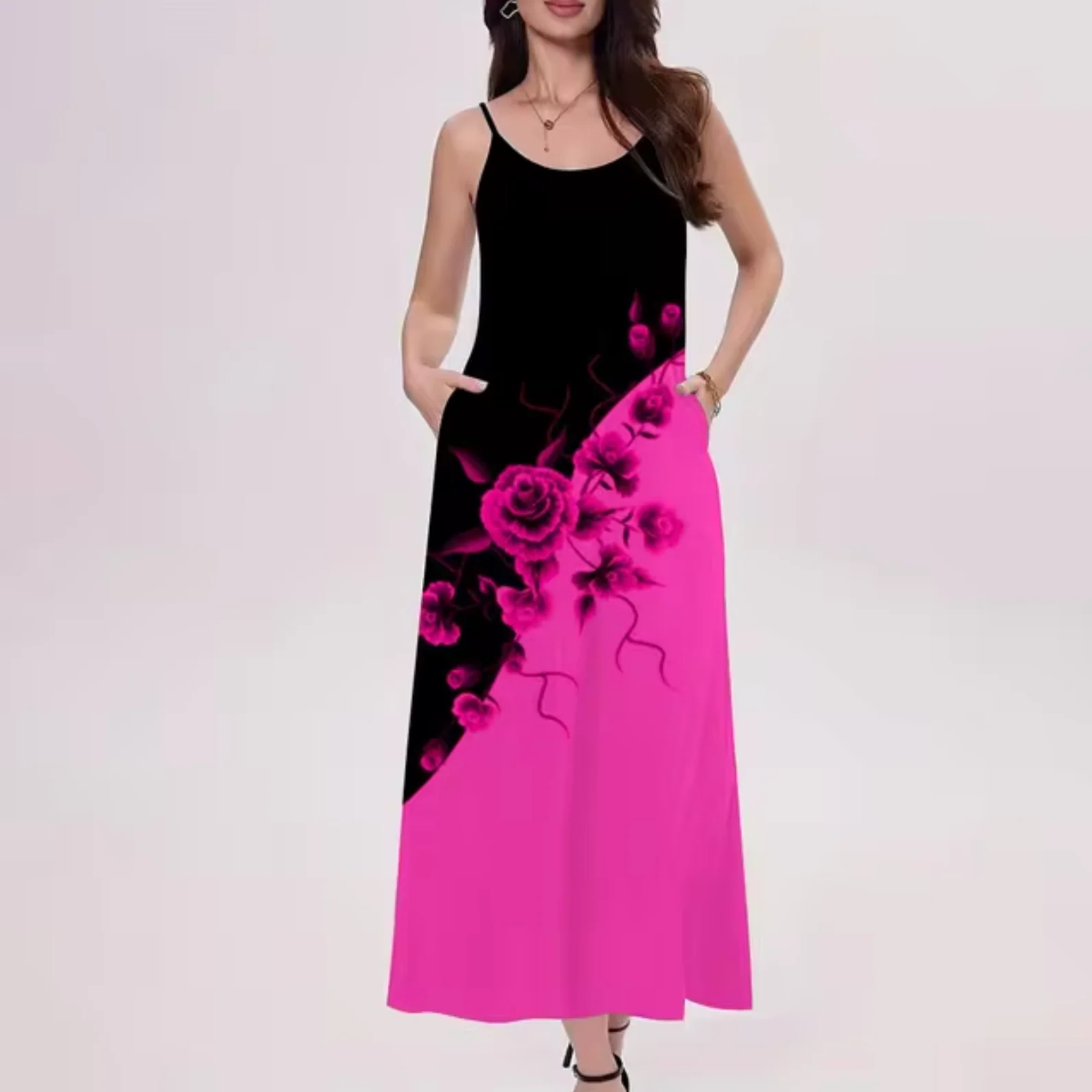 Silvia® | Long Color Block Dress - Image 4