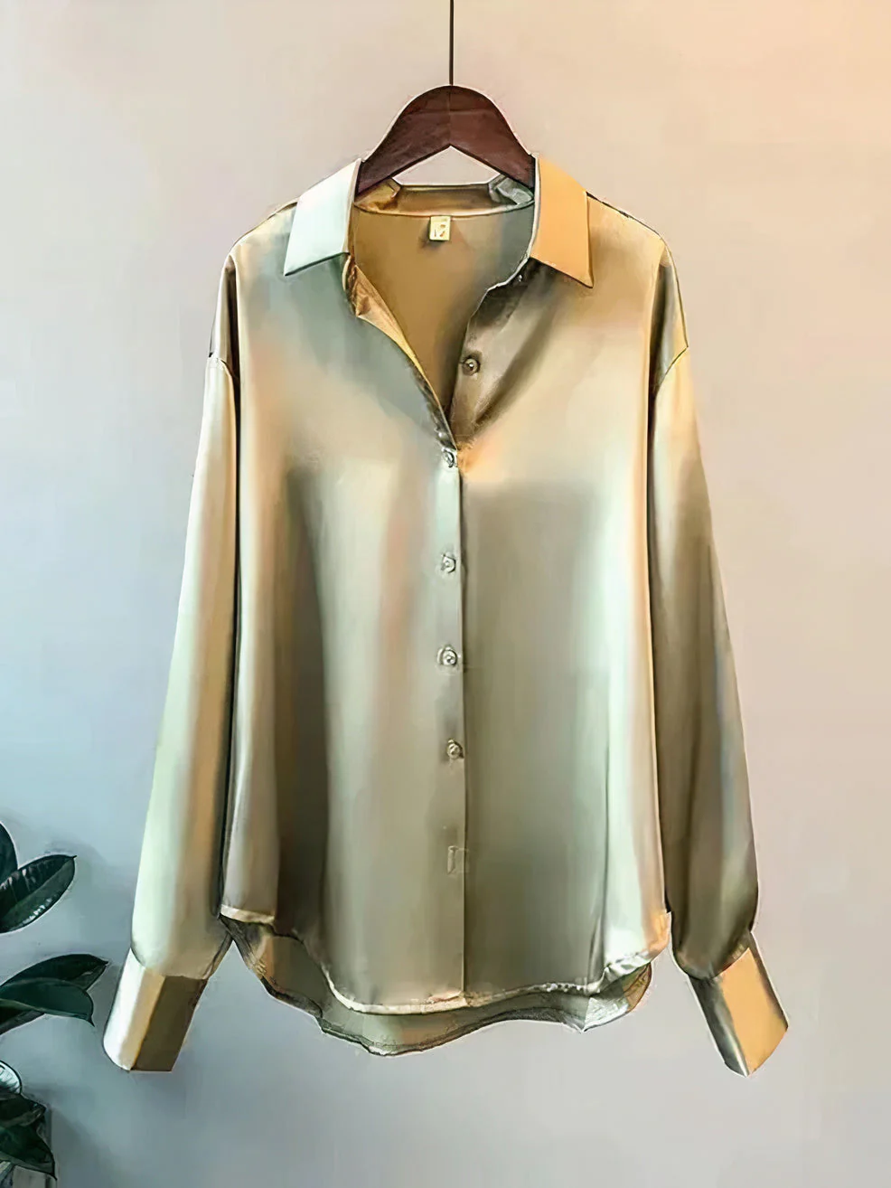 Silvia® | Long-Sleeved Satin Blouse - Image 2