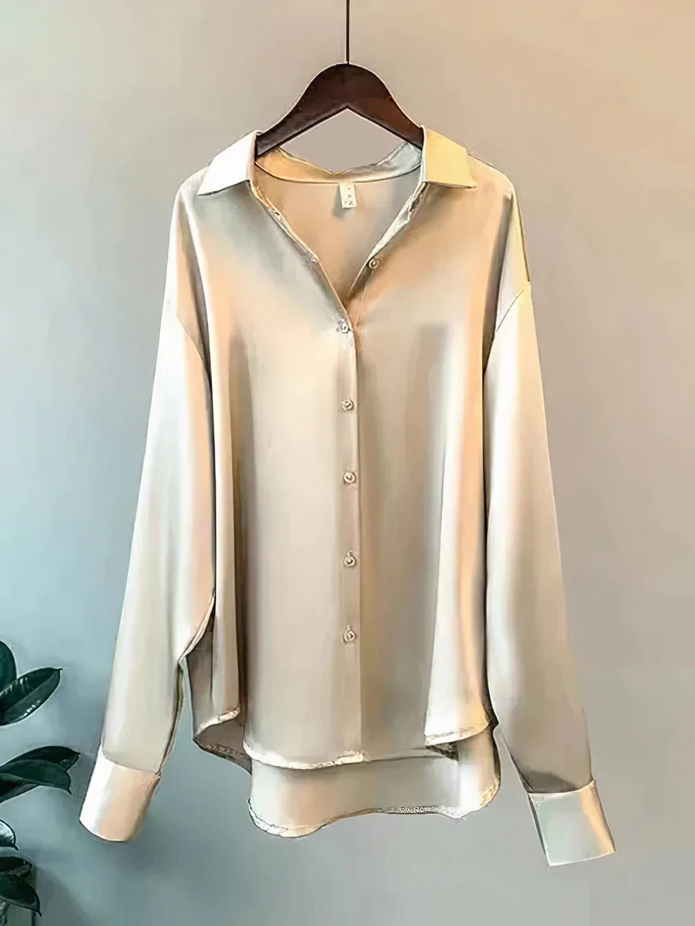 Silvia® | Long-Sleeved Satin Blouse - Image 4