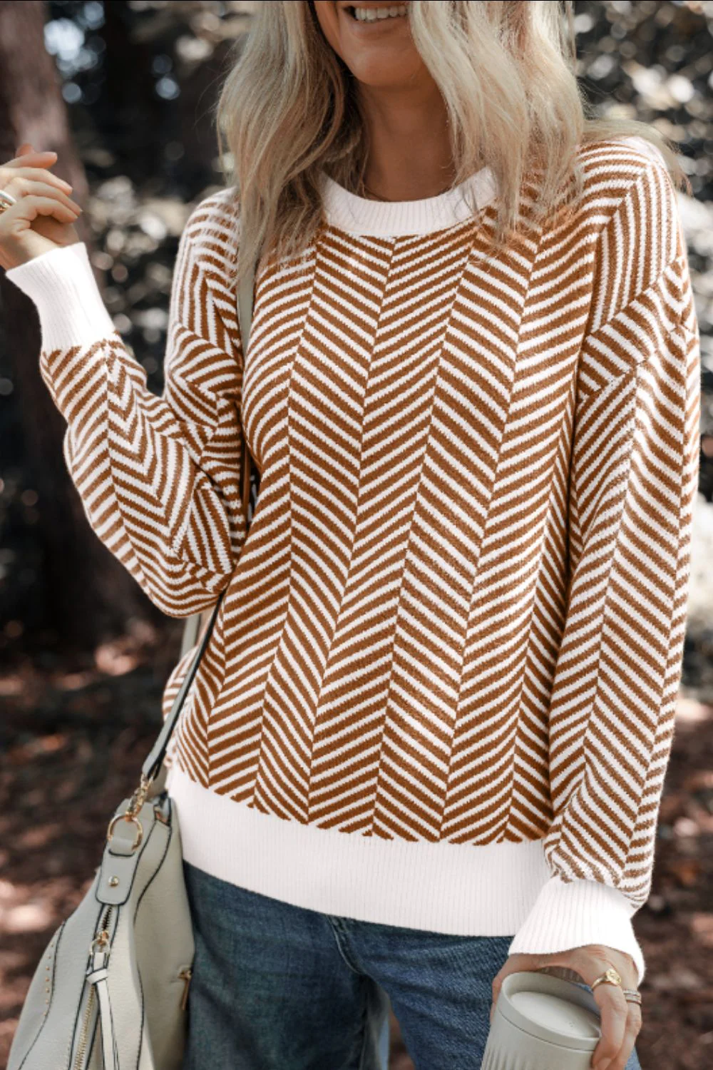 Silvia | Striped long-sleeved sweater with a crew neck - Image 2