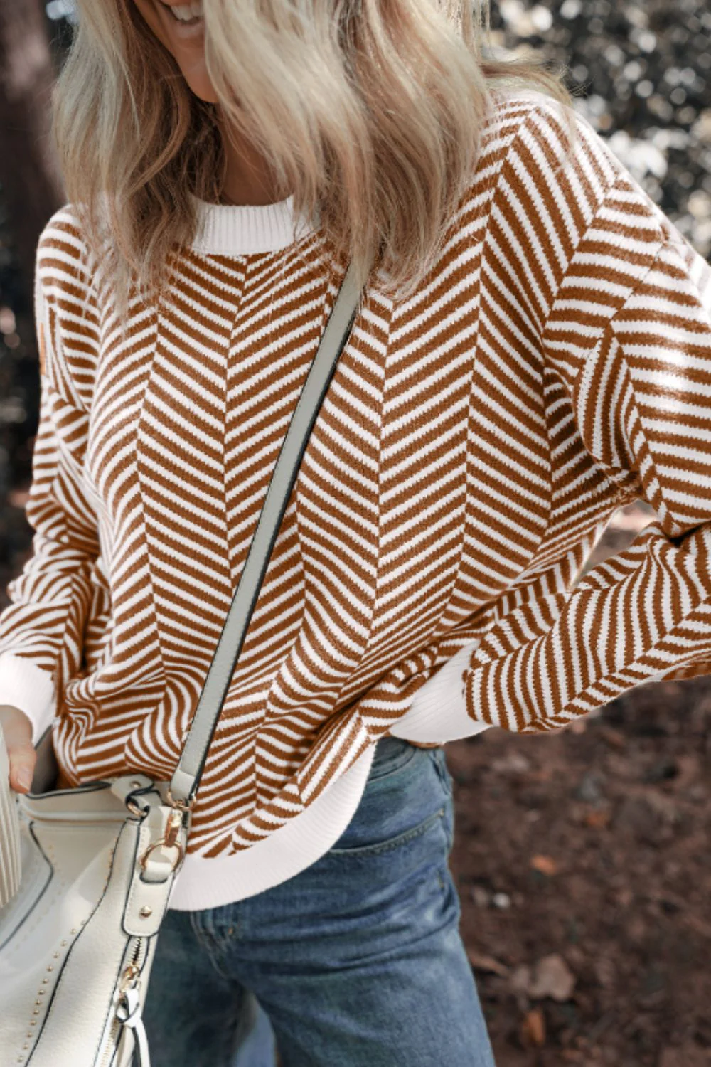 Silvia | Striped long-sleeved sweater with a crew neck - Image 3