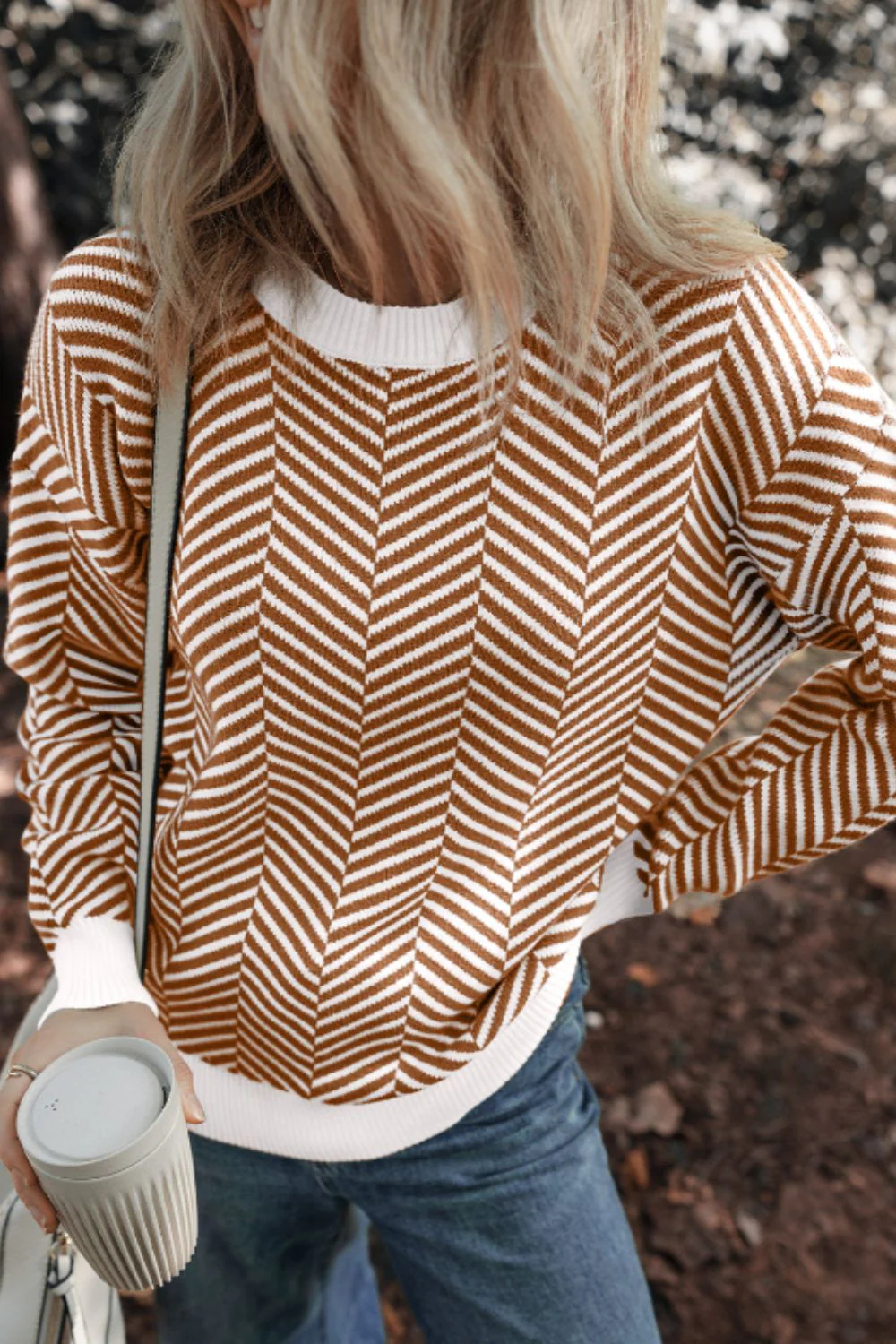 Silvia | Striped long-sleeved sweater with a crew neck - Image 5