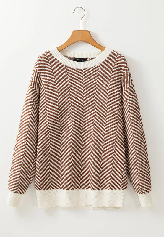 Silvia | Striped long-sleeved sweater with a crew neck - Image 9