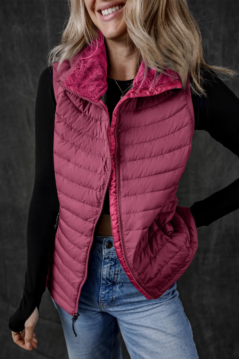 Silvia | Vest coat with zip and pockets - Image 11
