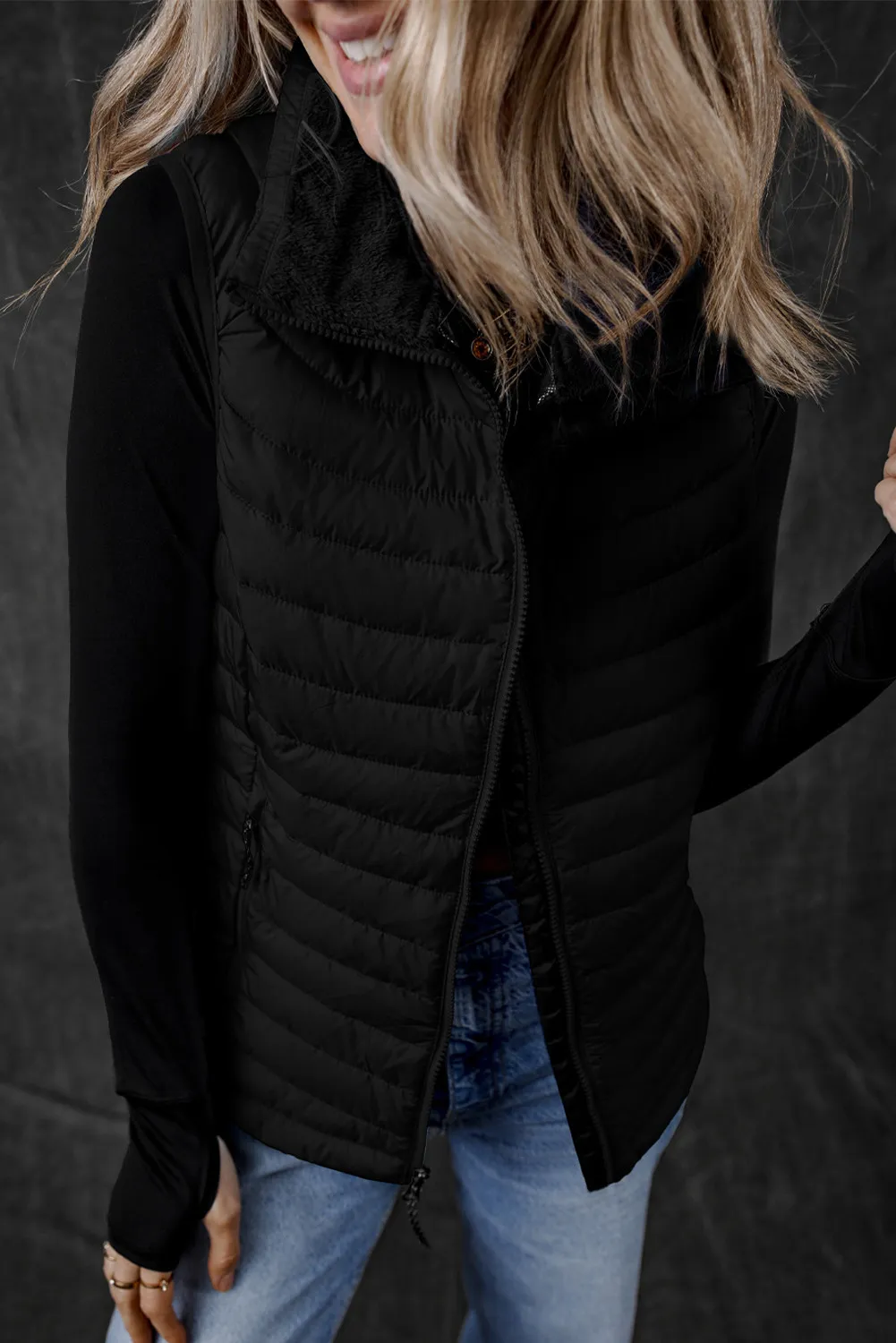 Silvia | Vest coat with zip and pockets - Image 13