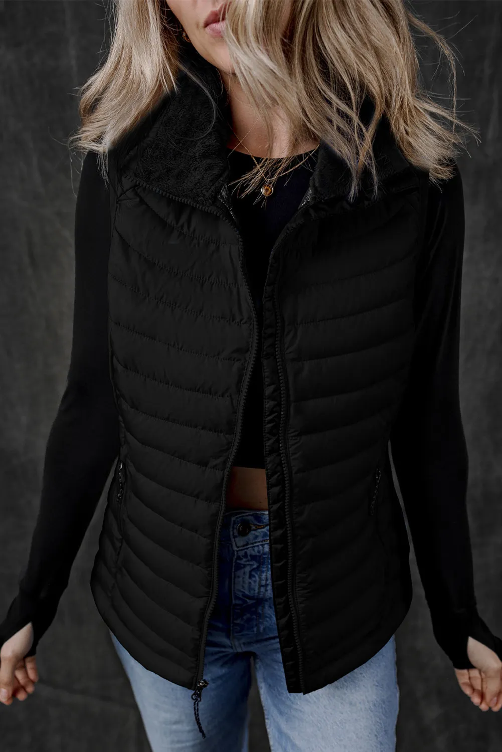 Silvia | Vest coat with zip and pockets - Image 14