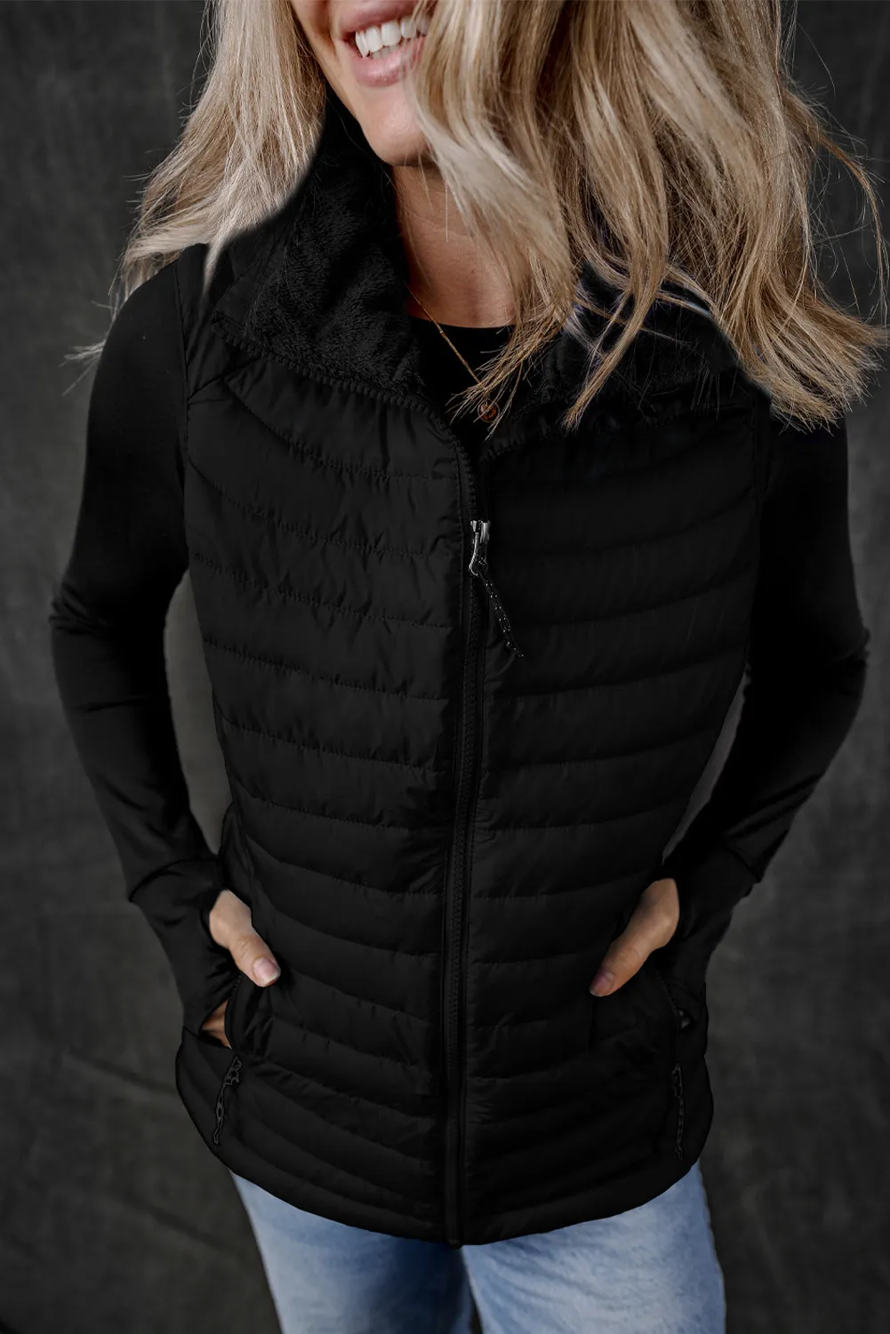Silvia | Vest coat with zip and pockets - Image 15