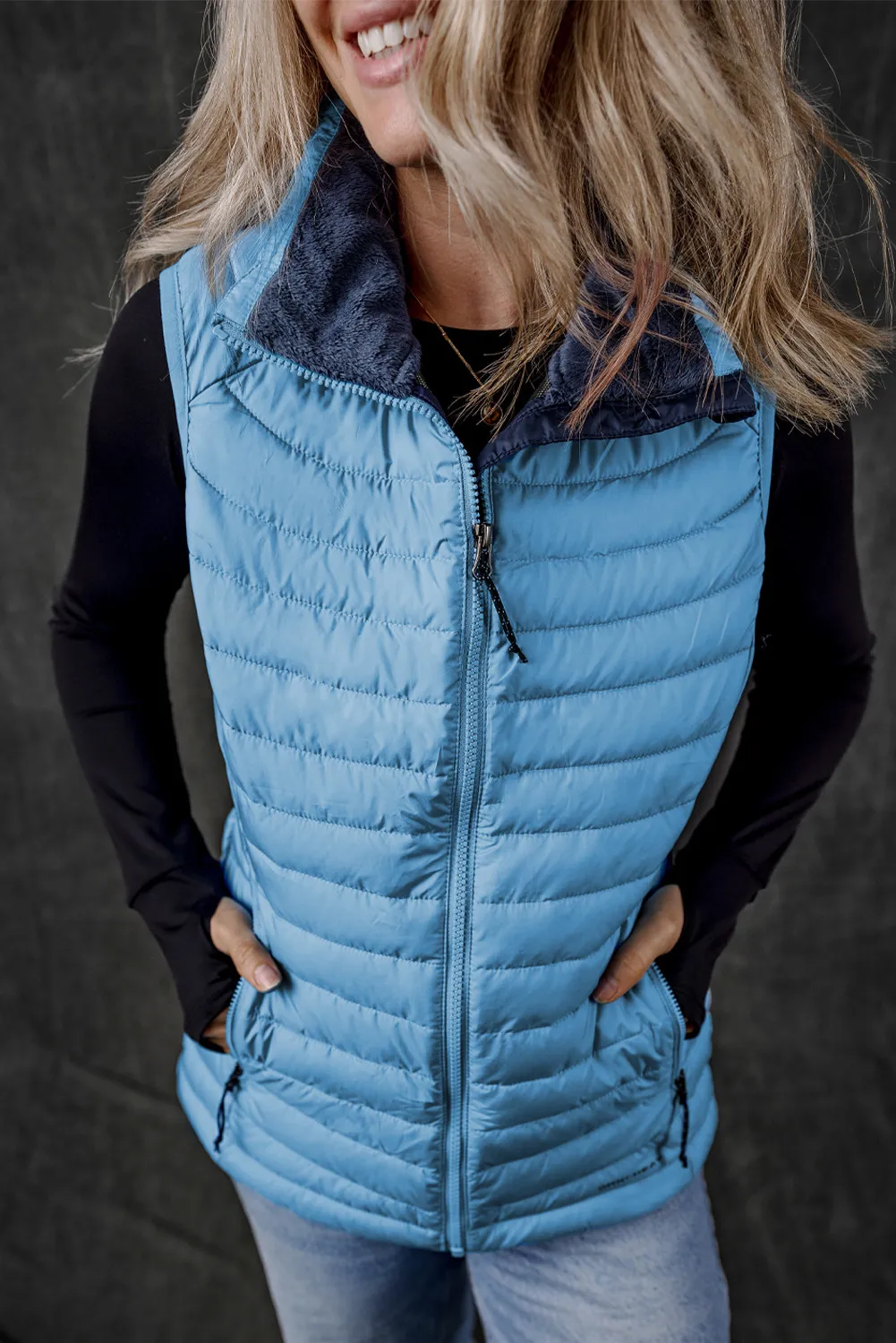 Silvia | Vest coat with zip and pockets - Image 2