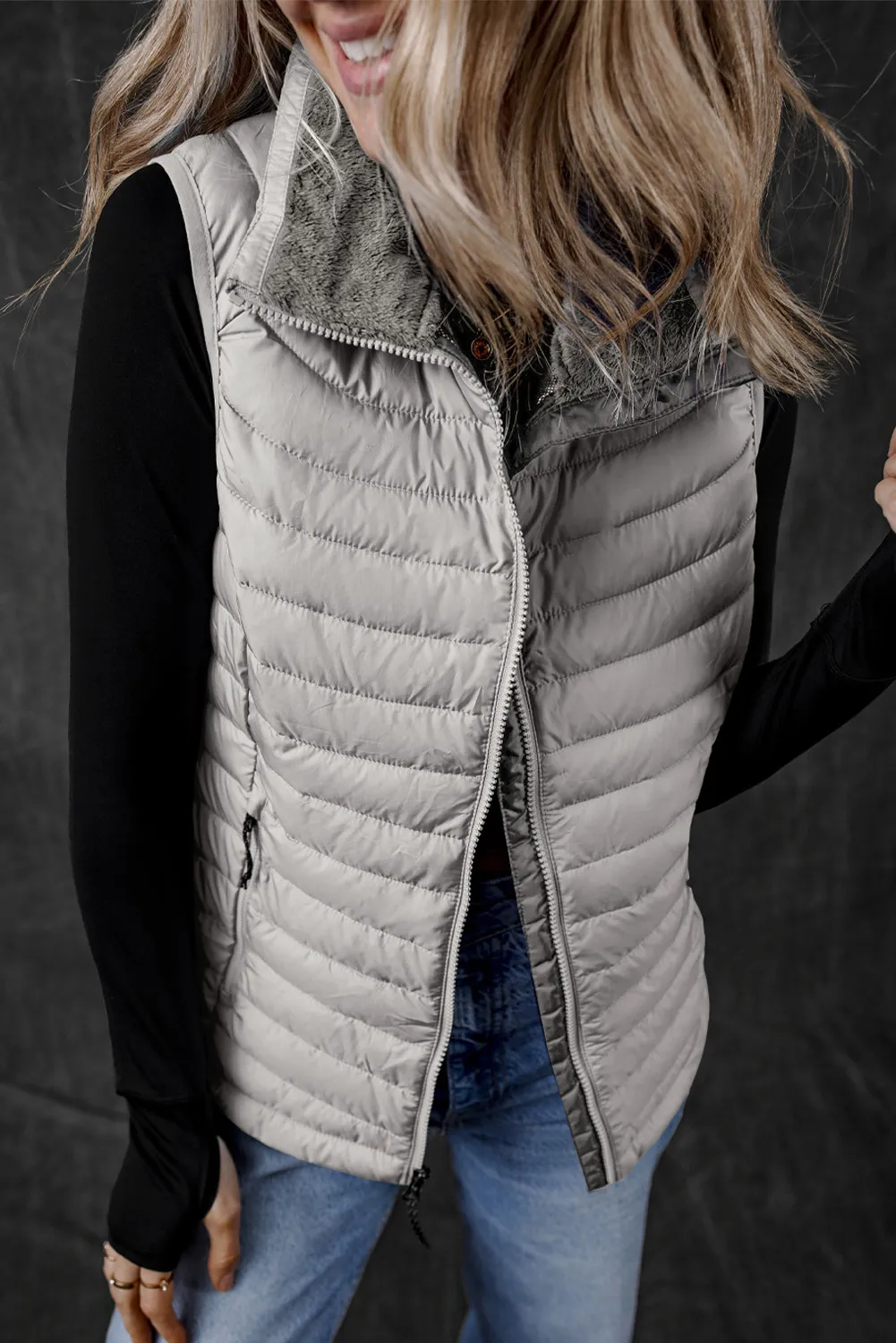 Silvia | Vest coat with zip and pockets - Image 6