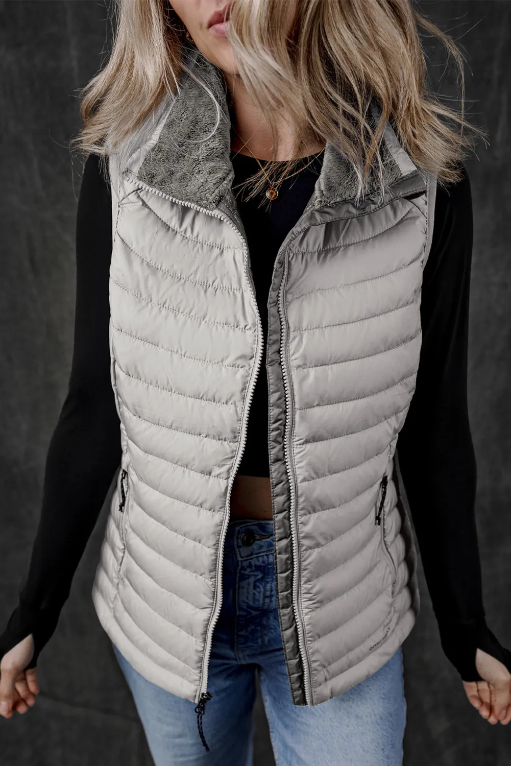 Silvia | Vest coat with zip and pockets - Image 7