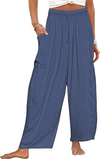 Silvia® | Women'S Comfortable Wide Trousers With Practical Side Pockets And Elastic Waistband - Image 10