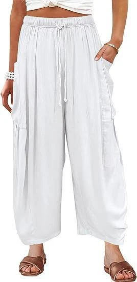 Silvia® | Women'S Comfortable Wide Trousers With Practical Side Pockets And Elastic Waistband - Image 13