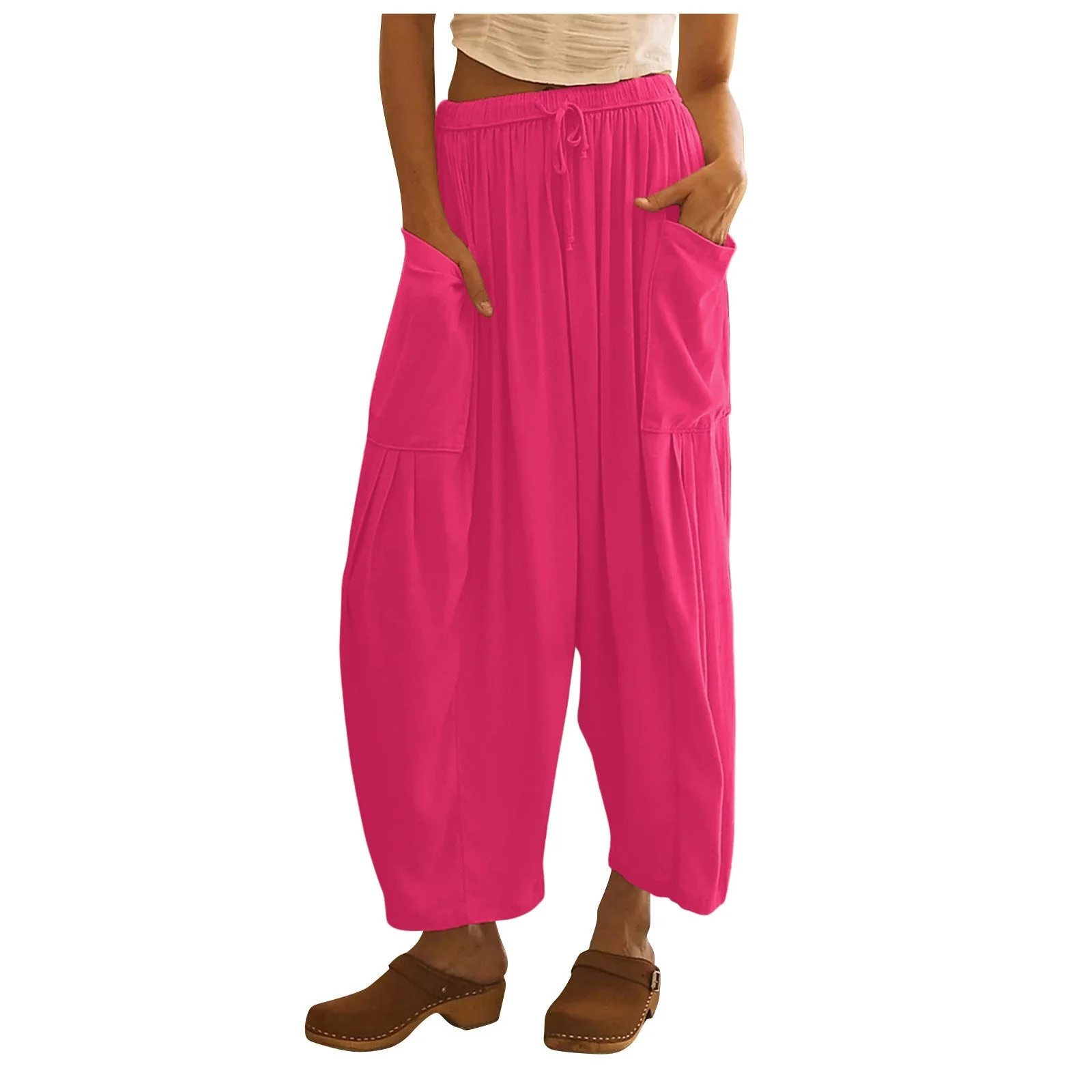 Silvia® | Women'S Comfortable Wide Trousers With Practical Side Pockets And Elastic Waistband - Image 15