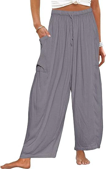 Silvia® | Women'S Comfortable Wide Trousers With Practical Side Pockets And Elastic Waistband - Image 7