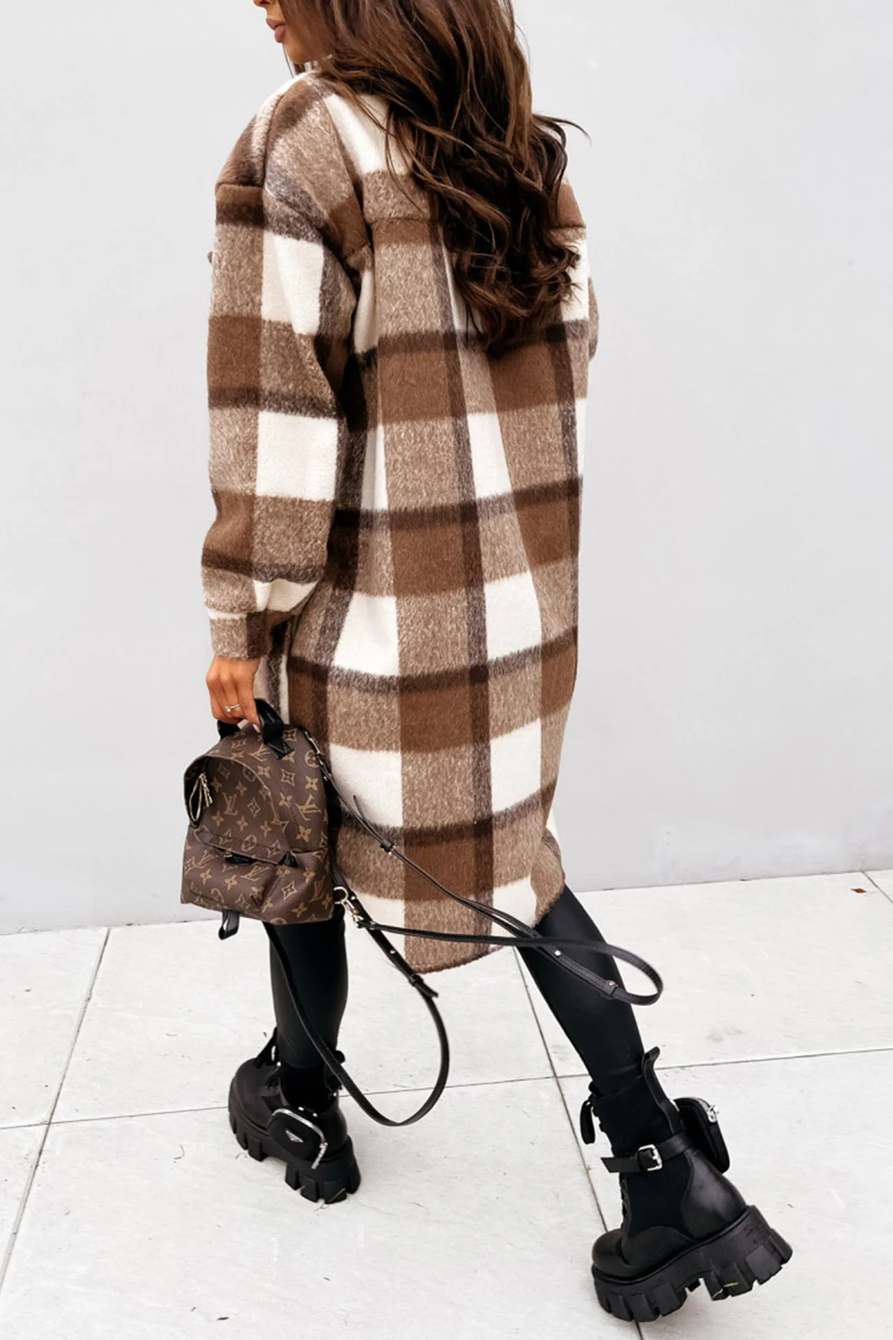Simona | Checked single-breasted shirt jacket - Image 20