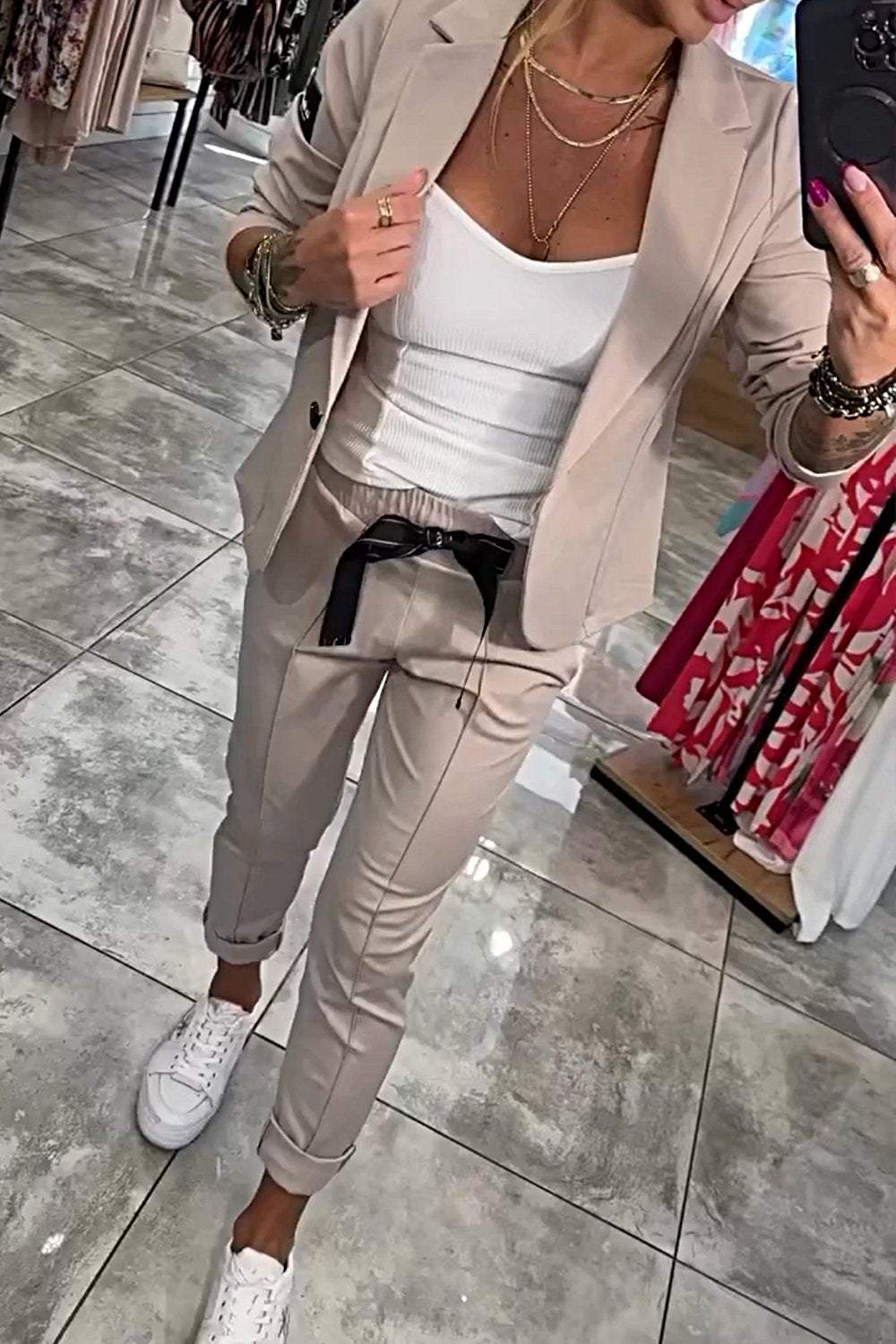 Simone | Elegant cotton jacket and trousers - Image 2