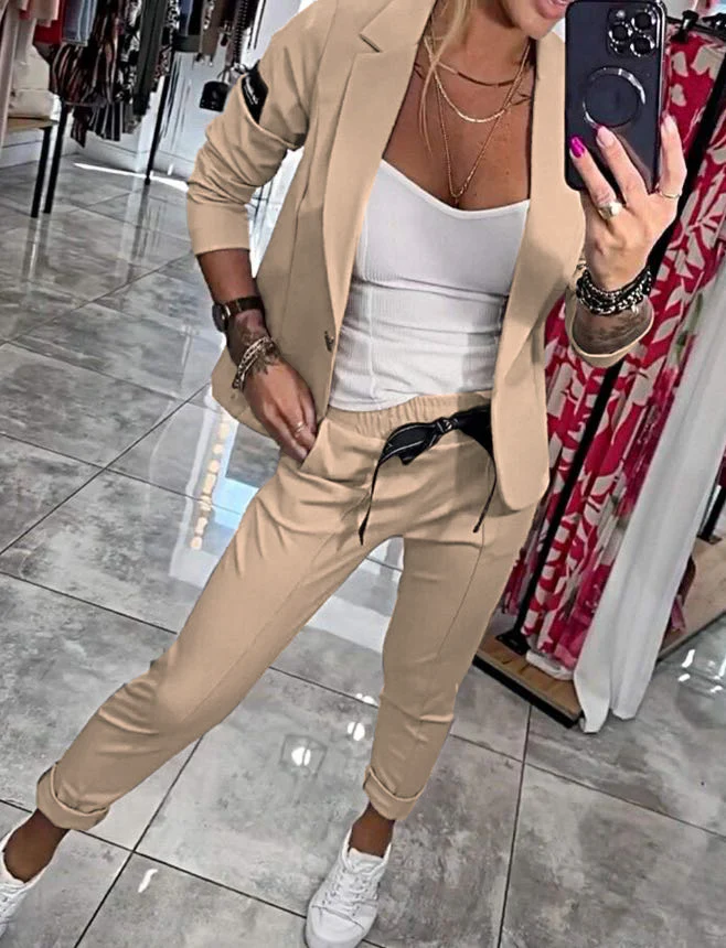 Simone | Elegant cotton jacket and trousers - Image 6