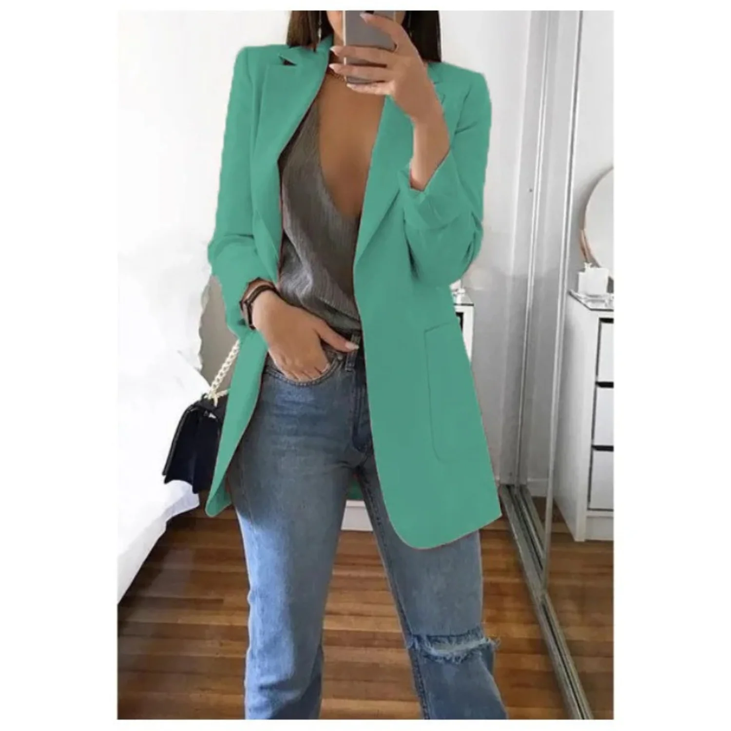 Simone | Long women's blazer - Image 11