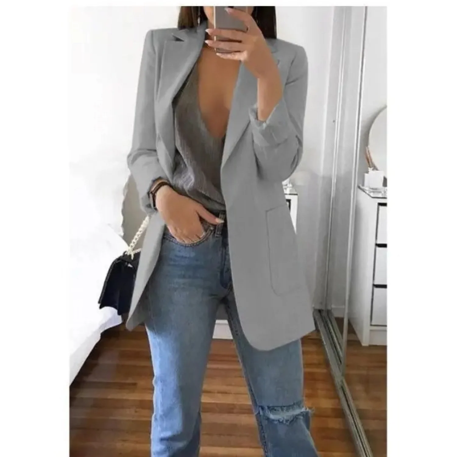 Simone | Long women's blazer - Image 12