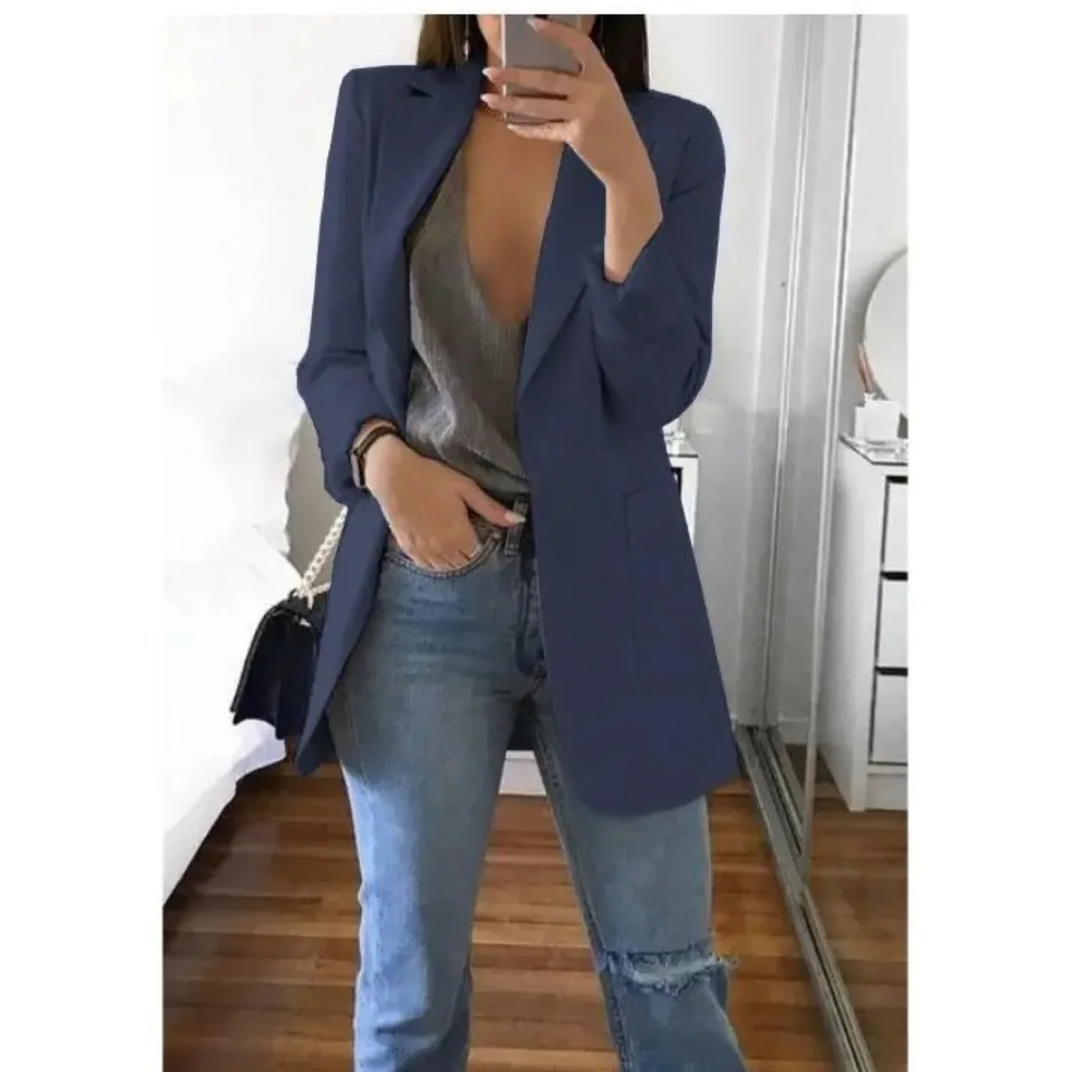 Simone | Long women's blazer - Image 14
