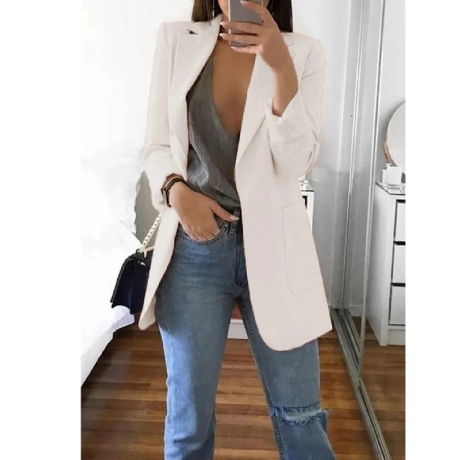Simone | Long women's blazer - Image 5